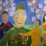 Азнагулова Екатерина, 10 лет, Весна празднует День Победы, гуашь, пр.Гребнева О.И.