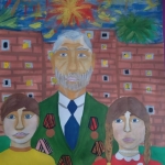 Бабич Ксения, 12 лет, ''Мы гордимся своим прадедом!'',  гуашь, преп. Чистякова М.А.
