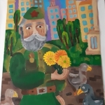 Даминова Адель, 10 лет, Ветеран, гуашь, пр.Сергеева Н.Г.