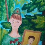 Хисамутдинова Кира, 10 лет, Бессмертный полк, гуашь, пр.Гребнева О.И.