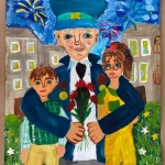 Маслова Софья, 11 лет, ''Я за вас воевал!'', гуашь, преп. Чистякова М.А.
