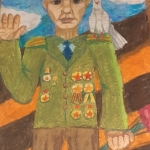 Милова Настя, 10 лет, масляная пастель, пр. Герасимов С.Н.
