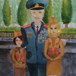 Тупикина Анастасия, 11 лет, ''Мой прадед - герой!'', гуашь, преп. Чистякова М.А.