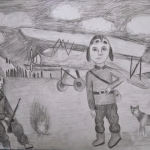 Андреева Екатерина ,11 лет,Летчики, карандаш, пр.Вуколова Н.К.