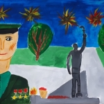 Егоров Иван, 12 лет У памятника, гуашь, пр.Мухамедьярова Г.Т.