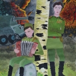 Кутлузаманова Миляуша, 12 лет, Мой дедушка-гармонист прошел войну, гуашь,пр.Литвиненко О.В.