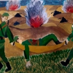 Россовская Ульяна, 12 лет, Раненный солдат, гуашь, пр. Вилянова А.Ю.