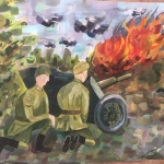 Алехина Мария, 13 лет, Наши наступают, гуашь, пр.Лебедянцев С.Н.