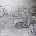 Васильева Полина, 12 лет, В засаде, карандаш, пр.Мухаметдинова В.Н.