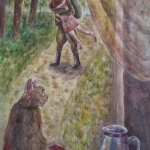 Насибуллина Ильяна, 14 лет, Возворащение отца с войны, акв., гел.ручка, пр.Литвиненко О.В.
