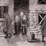 Соловьев Артем, 14 лет, После артобстрела. Блокадный Ленинград, тушь, перо, пр.Литвиненко О.В.