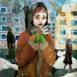 Ямансарова Радмилла, 13 лет,  Кусок хлеба, гуашь, пр. Вилянова А.Ю.