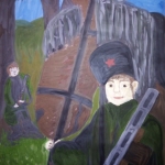 Чистякова Варвара, 14 лет, Юный партизан, защитник Родины в годы войны, гуашь, пр.Литвиненко О.В.