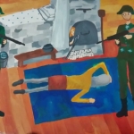 Фаткуллина Дилара, 13 лет, Гибель мамы от рук нацистов, гуашь, пр.Литвиненко О.В.