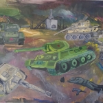 Ульянов Захар, 13 лет, На Курской дуге, под Прохоровкой, гуашь, преподаватель Махмутов С.М