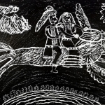 Кочкурова Кира , 10 лет, «Верхом на Акбузате», 2018 г., бум., граттаж, 42х60, Россия, Башкортостан, г. Стерлитамак, ДХШ № 1, пед.Гребнева О.И