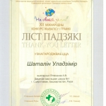 Благодарность Шаталин Владимир