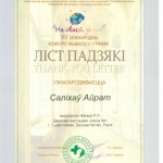 Благодарность Салихов Айрат